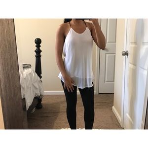 White Sheer Lined Racerback Tank